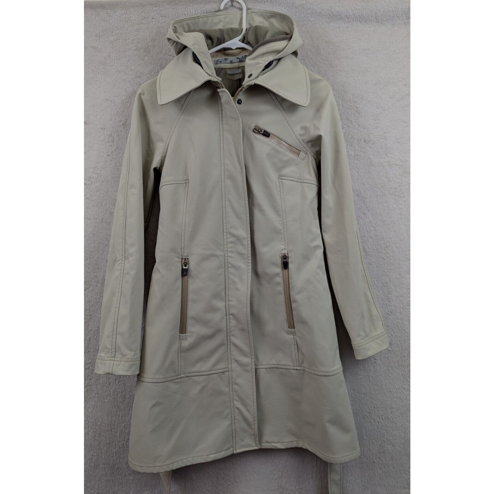 Athleta Light Beige Hooded Trench Coat